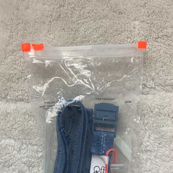 Off White Mini Industrial Blue Belt with Tag